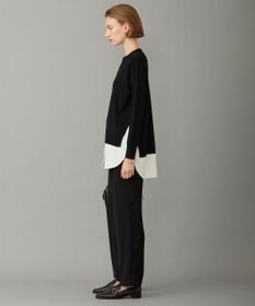 ICB L 【洗える】クロスコンビ シャツドッキングプルオーバー