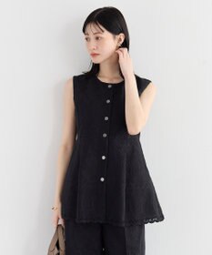 YECCA VECCA 刺繍ペプラムジレ