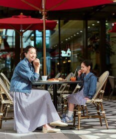 ANY KIDS ストライプ シャツ ワンピース