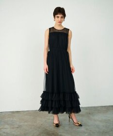 GRACE CONTINENTAL チュールティアードワンピース