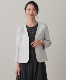 J.PRESS LADIES L OXIJEWEL ストレッチ ノーカラー ジャケット