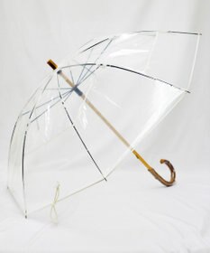 +RING 【プラスリング】【数量限定】 UNISEX 雨傘（長）55cm WHT パッチワークパイピングビニール傘