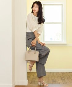 ANY SIS パフスリーブ異素材コンビ プルオーバー