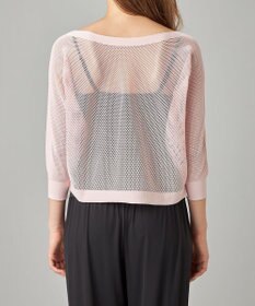 Chacott 【ノーソーイングニット】7分袖メッシュニットTシャツ