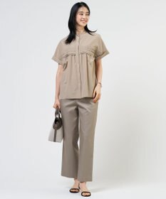 J.PRESS LADIES S TCシャンブレーサテンST ストレート パンツ
