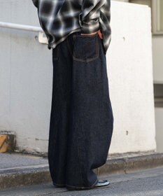 WEGO 【ユニセックス着用ITEM/SMLサイズ展開】カバーフィットバルーンデニムパンツ