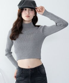 WEGO 【2025年秋冬新作】リブハイネックショートニット