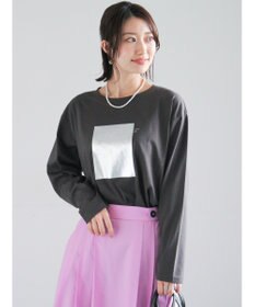 Te chichi 箔プリントロングTシャツ