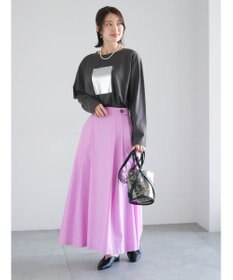 Te chichi 箔プリントロングTシャツ