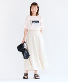 UNFILO リネンレーヨン セミフレアスカート