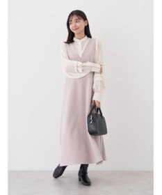 earth music&ecology Ｖネック切替ジャンスカ