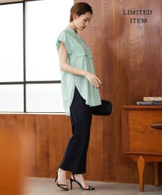 ICB 【洗える】ヌーディスローン  バンドカラーブラウス