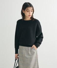 Green Parks もちやわ袖釦ドルマンニットプルオーバー