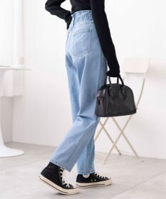 WEGO ウエストフリルマムデニムパンツ