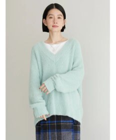 AMERICAN HOLIC モールヤーン片畦Ｖネックニットプルオーバー