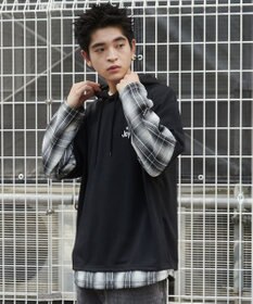 WEGO チェックレイヤードパーカー