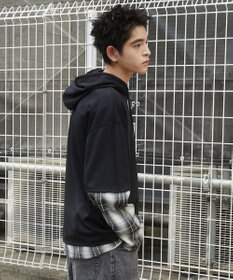 WEGO チェックレイヤードパーカー