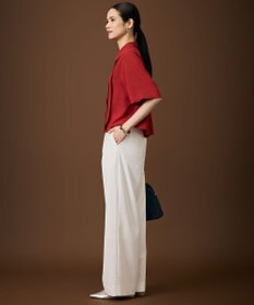 自由区 L 【涼感シアー】スラブボイルタック ブラウス