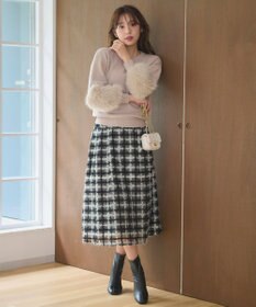 Feroux 【洗える】ファースリーブ ニットプルオーバー