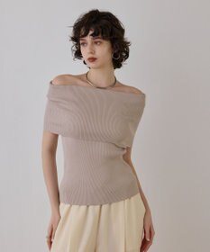 GRACE CONTINENTAL オフショルリブニットトップ