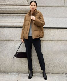 自由区 L 【19号サイズまで展開】TRギャバ裏起毛テーパード パンツ