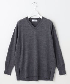 J.PRESS LADIES L 【洗える】EASY WOOL Vネック ニット