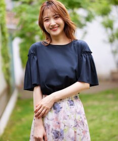 ANY SIS シルケットストライプ フレアスリーブ カットソー