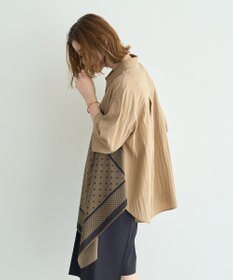 YECCA VECCA スカーフデザインアシメハーフスリーブシャツ