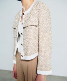 GRACE CONTINENTAL ツイードトリミングジャケット