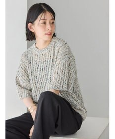 AMERICAN HOLIC カラーネップ透かし編みニットプルオーバー