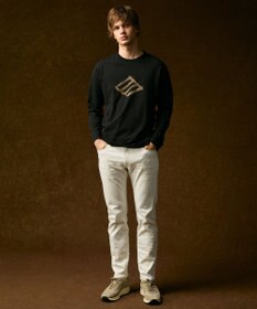 JOSEPH ABBOUD 【柔らかな肌触り】ソフトスムースダイヤロゴプリント Tシャツ