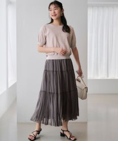 ANY SIS 【洗える】シアーワッシャーティアード スカート