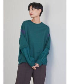 AMERICAN HOLIC 袖異素材ミニ裏毛プルオーバー