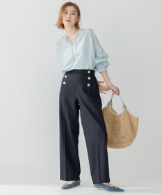 23区 L 【洗える】コットンシルクローン スキッパー ブラウス