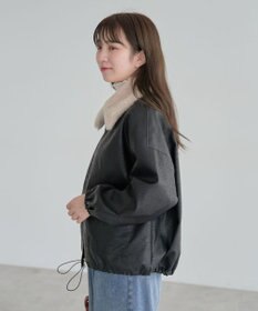 Green Parks ・ＥＬＥＮＣＡＲＥ　ＤＵＥフェイクレザーＺＩＰブルゾ