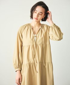 #Newans 【撥水加工/洗濯機可能】〈全身をさりげなくカバー〉リラクシーティアードワンピース