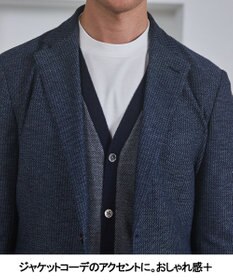 GOTAIRIKU 体温調整に【洗える/チクチクしにくい/ピリングしにくい】イタリア糸 ハイゲージ カーディガン_WOOL100%