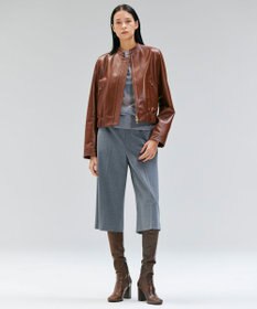 BEIGE， 【andGIRL 秋号掲載】CLYDE / ステッチデザインラムレザーブルゾン