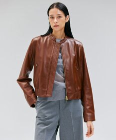 BEIGE， 【andGIRL 秋号掲載】CLYDE / ステッチデザインラムレザーブルゾン