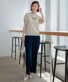 23区 L 【CLASSY.6月号掲載/洗える】リネンレーヨンストレッチ ワイドパンツ