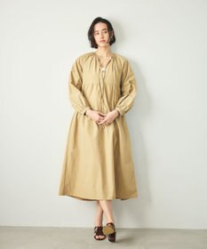 #Newans 【撥水加工/洗濯機可能】〈全身をさりげなくカバー〉リラクシーティアードワンピース