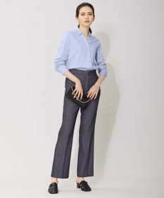 ICB L 【洗える】 コンパクトスムース シャツカラーカットソー