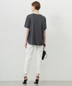 ICB L 【接触冷感・UVケア・洗える】シルケットスムースコンビ Tブラウスカットソー