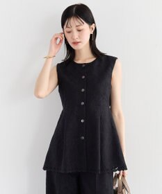 YECCA VECCA 刺繍ペプラムジレ