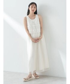 earth music&ecology レースチュールプリーツワンピース