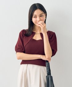 earth music&ecology ビット付きニットプルオーバー