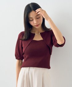 earth music&ecology ビット付きニットプルオーバー