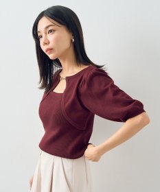 earth music&ecology ビット付きニットプルオーバー