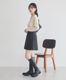 earth music&ecology 【洗濯機洗い可】スクエアホルターネックリブプルオーバー