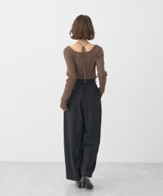 earth music&ecology 【洗濯機洗い可】スクエアホルターネックリブプルオーバー